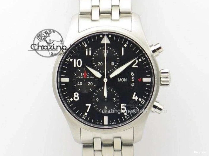 MIROTIME 0129 Snug Portofino IW391022 SS ZK 1:1 Best Edition White Dial Gold Markers On Black Leather Strap A 7130